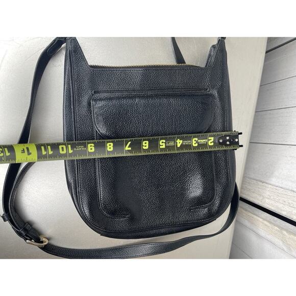 NORDSTROM Black Genuine Pebble Leather Handbag Crossbody Shoulder Bag - Picture 7 of 7